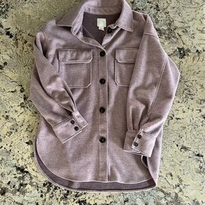 H&M Purple Utility Jacket with Cozy Fabric and Prominent Collar